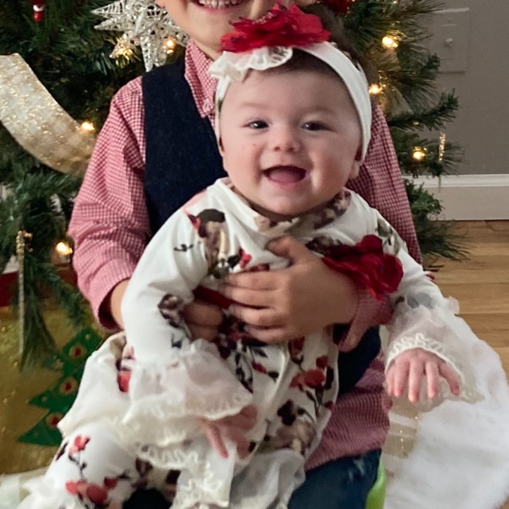 Floral Lace-Trim Kids Matching Set in White and Pink - Picture 7 of 7